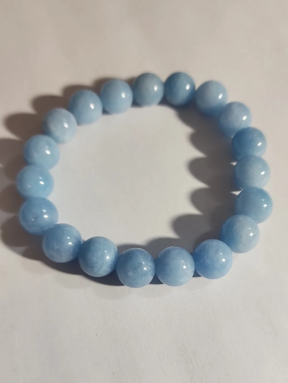 10mm 1pc Natural aquamarins Beads Braclet Women&men Blue Stone RoundBead Elastic - Picture 1 of 3